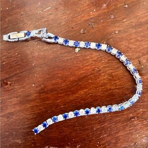 Swarovski Blue Silver Gemstone Bracelet